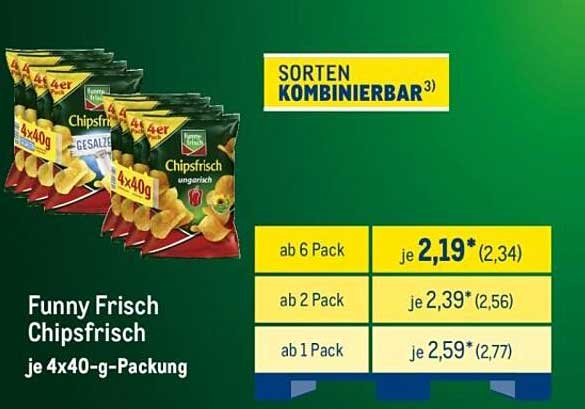 Funny Frisch Chipsfrisch - je 4x40-g-Packung