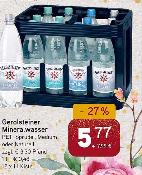 Gerolsteiner Mineralwasser PET, Sprudel, Medium oder Naturell