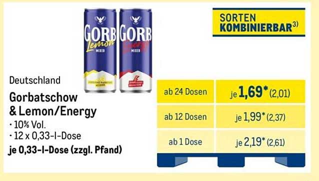 Gorbatschow & Lemon/Energy – Erfrischung für jeden Anlass