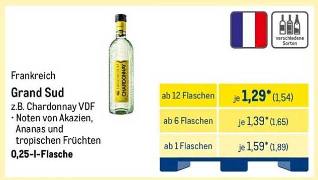 Grand Sud Chardonnay VDF - 0,25-l-Flasche