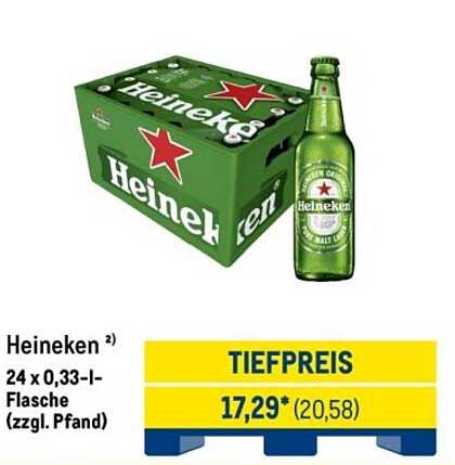 Heineken 24 x 0,33-l-Flasche (zzgl. Pfand)