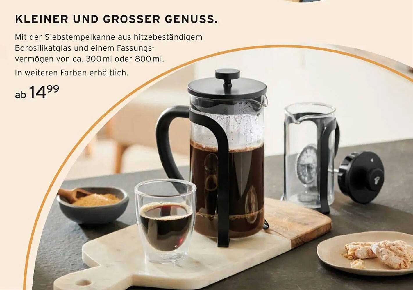 KLEINER UND GROßER GENUSS - Sieb-Stempelkannen von Tchibo