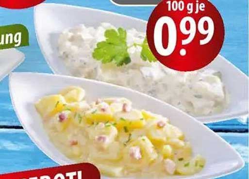 Köstliche Feinkostsalate – 100 g je 0,99 €