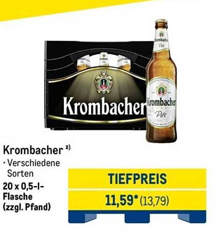 Krombacher Bier – 20 x 0,5 l Flasche (verschiedene Sorten)