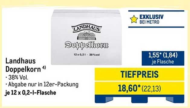 Landhaus Doppelklorn 12 x 0,2 l - 38% Vol.