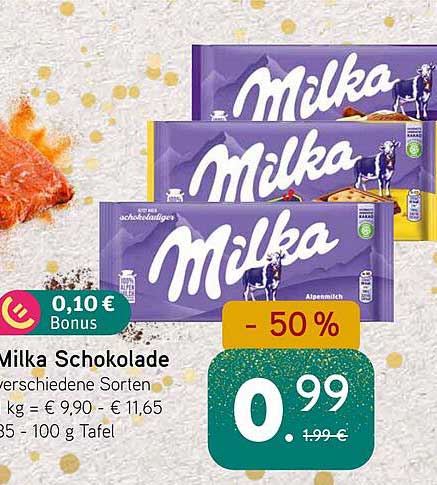 Milka Schokolade - verschiedene Sorten