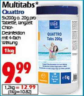 Multitabs* Quattro - 5x200g Chlor-Desinfektion für Pools