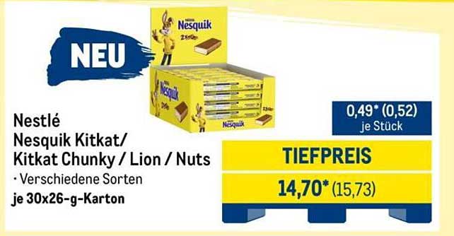 Nestlé Nesquik Kitkat / Kitkat Chunky / Lion / Nuts - Verschiedene Sorten