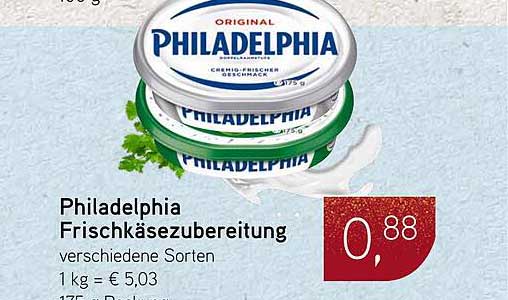 Philadelphia Frischkäsezubereitung verschiedene Sorten