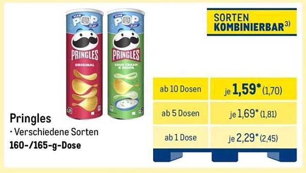 Pringles - Verschiedene Sorten 160-/165-g-Dose