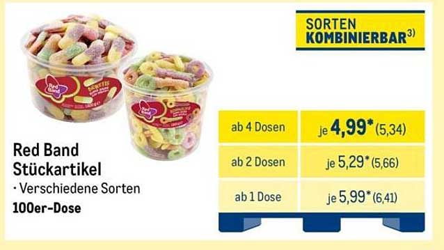 Red Band Stückartikel - Verschiedene Sorten in 100er-Dose
