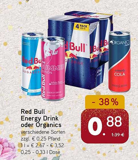 Red Bull Energy Drink oder Organics
