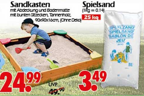 Sandkasten mit Abdeckung und Bodenmatte