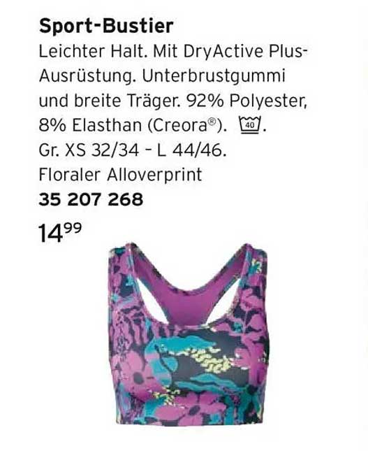 Sport-Bustier - Leichter Halt mit DryActive Plus-Ausrüstung