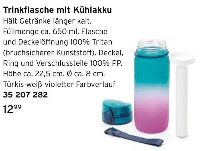 Trinkflasche mit Kühlakku