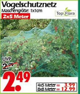 Vogelschutznetz 2x5 Meter - Top Flora