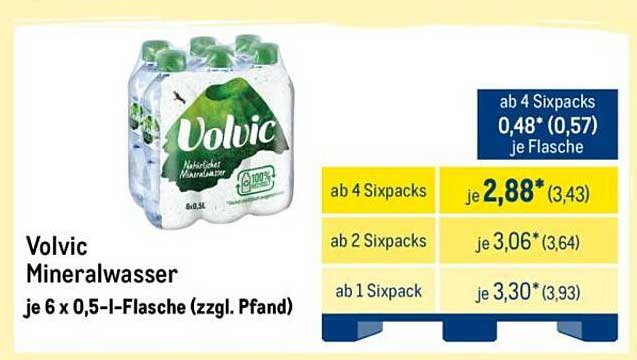 Volvic Mineralwasser je 6 x 0,5-l-Flasche (zzgl. Pfand)