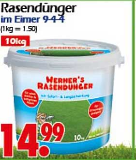 Werner's Rasendünger im Eimer 9-4-4 (10 kg)