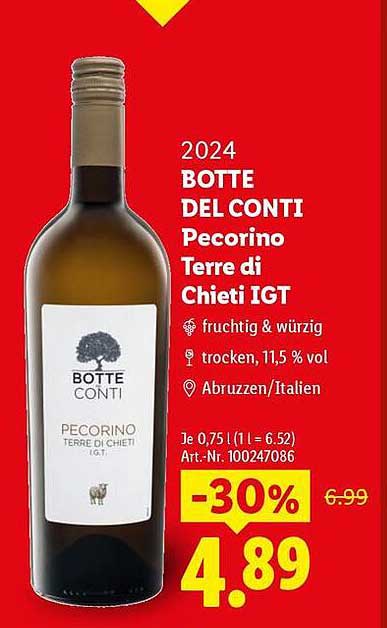 2024 BOTTE DEL CONTI Pecorino Terre di Chieti IGT