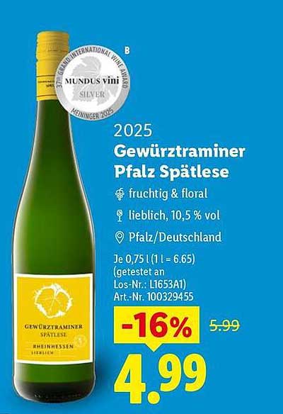 2025 Gewürztraminer Pfalz Spätlese