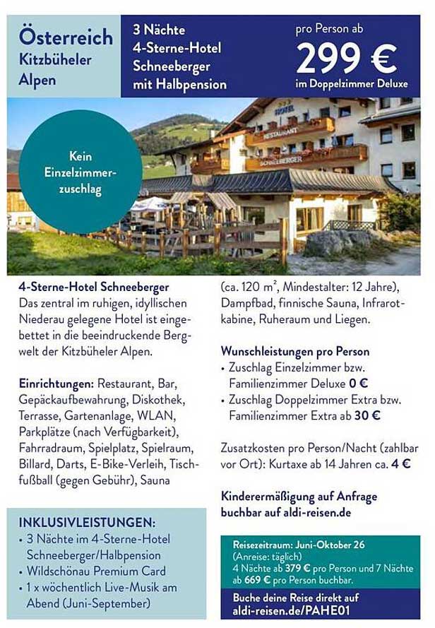 3 Nächte 4-Sterne-Hotel Schneeberger mit Halbpension