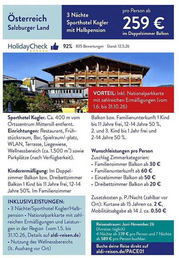 3 Nächte Sporthotel Kogler mit Halbpension