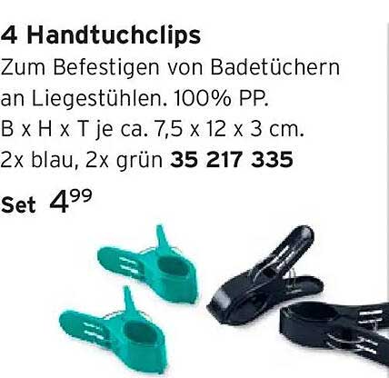 4 Handtuchclips