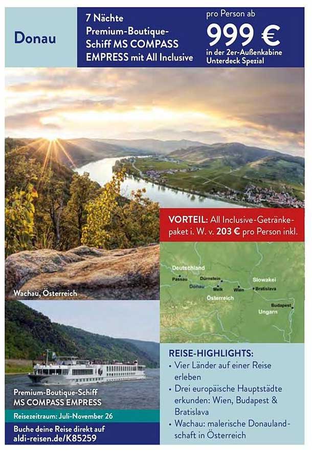 7 Nächte Premium-Boutique-Schiff MS COMPASS EMPRESS mit All Inclusive