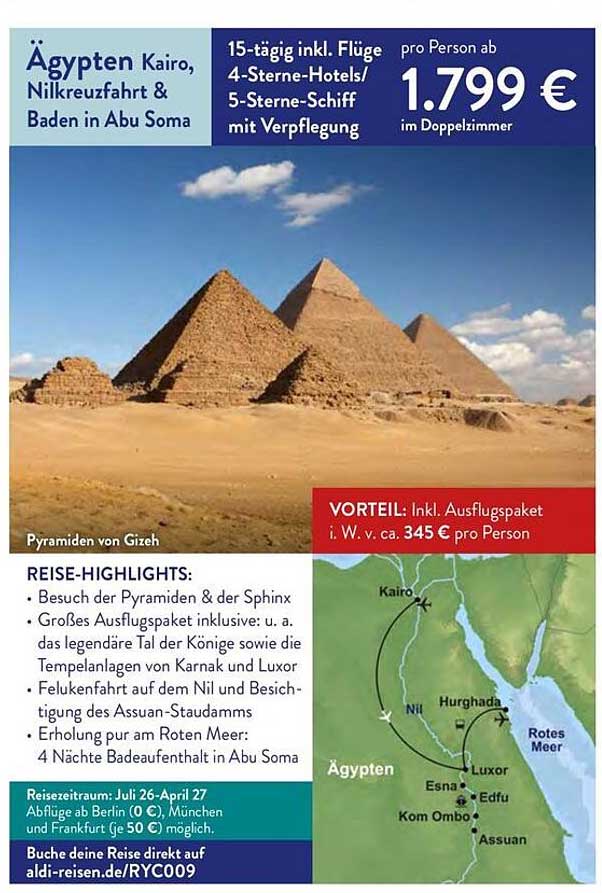 Ägypten Kairo, Nilkreuzfahrt & Baden in Abu Soma