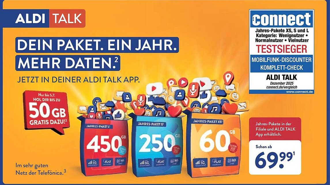 ALDI TALK DEIN PAKET. EIN JAHR. MEHR DATEN.