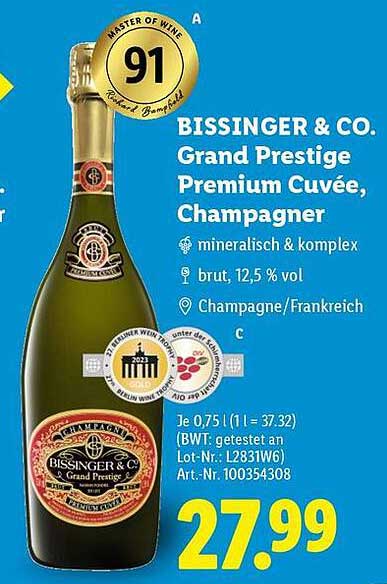 BISSINGER & CO. Grand Prestige Premium Cuvée, Champagner