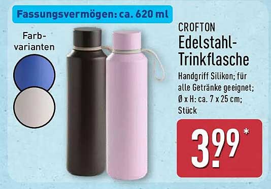 CROFTON Edelstahl-Trinkflasche