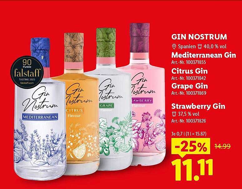 GIN NOSTRUM Mediterranean Gin Citrus Gin Grape Gin Strawberry Gin