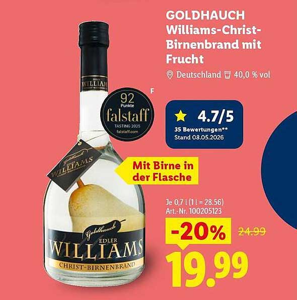 GOLDHAUCH Williams-Christ-Birnenbrand mit Frucht