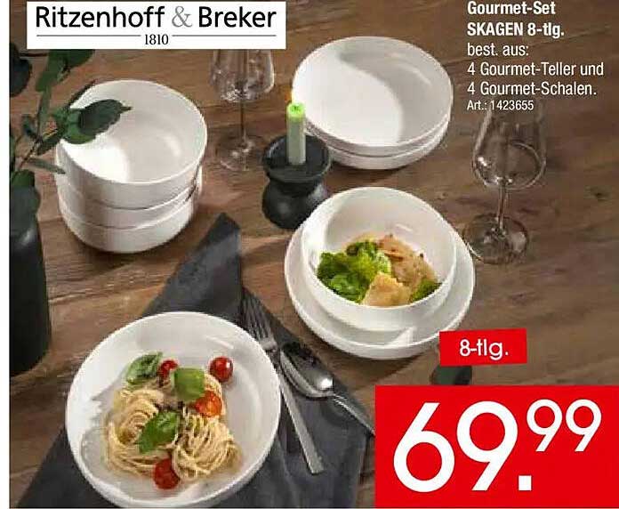 Gourmet-Set SKAGEN 8-tlg. best. aus: 4 Gourmet-Teller und 4 Gourmet-Schalen. Art.: 1423655