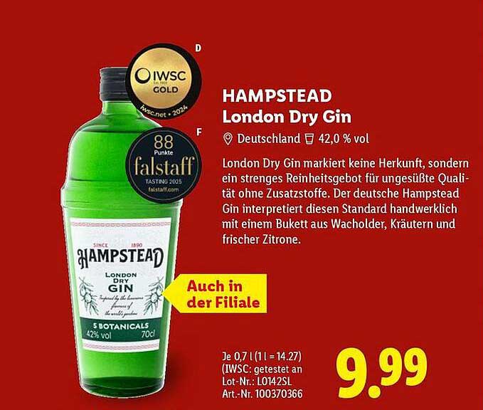 HAMPSTEAD London Dry Gin