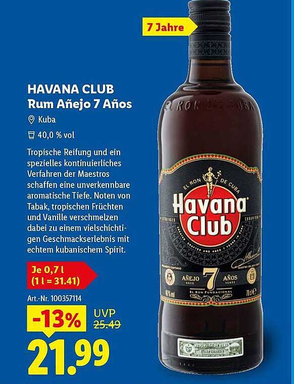HAVANA CLUB Rum Añejo 7 Años