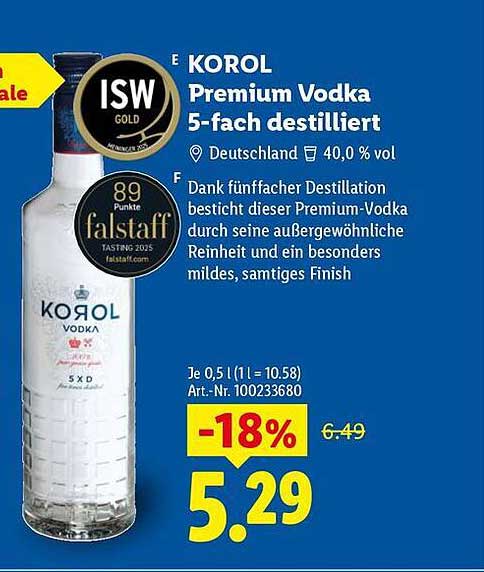 KOROL Premium Vodka 5-fach destilliert