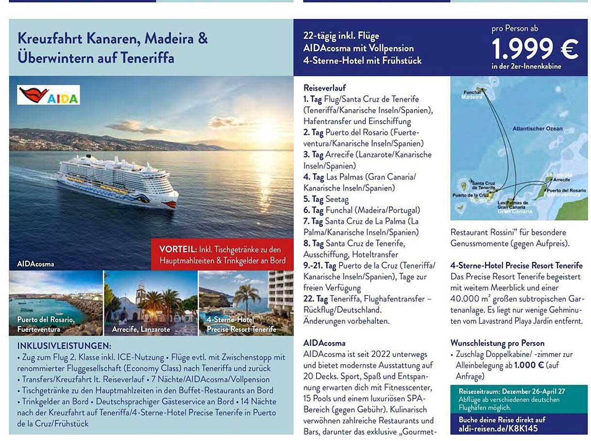 Kreuzfahrt Kanaren, Madeira & Überwintern auf Teneriffa