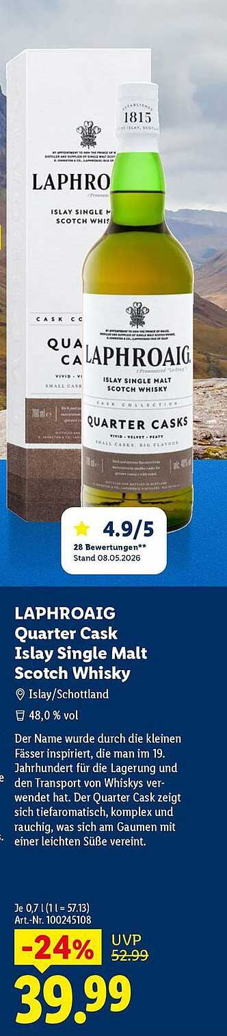LAPHROAIG Quarter Cask Islay Single Malt Scotch Whisky