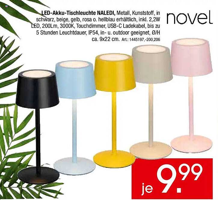 LED-Akku-Tischleuchte NALEDI