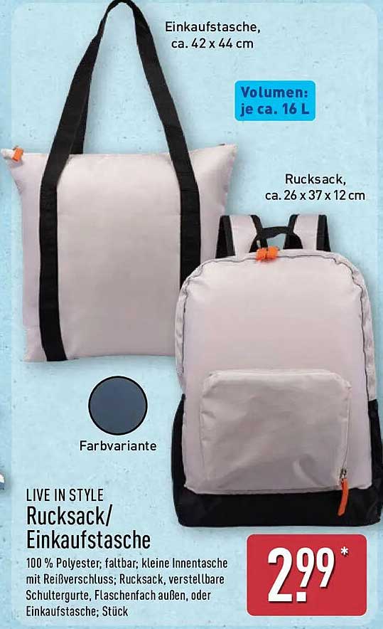 LIVE IN STYLE Rucksack/Einkaufstasche
