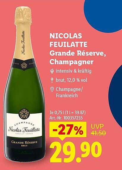 NICOLAS FEUILLATTE Grande Réserve, Champagner