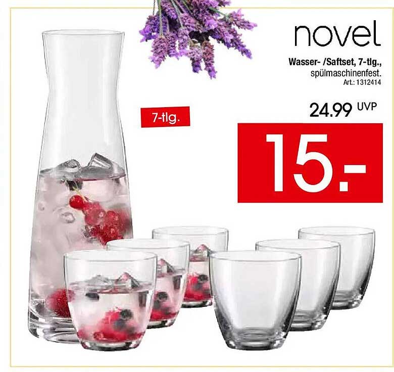 novel Wasser-/Saftset, 7-tlg., spülmaschinenfest.