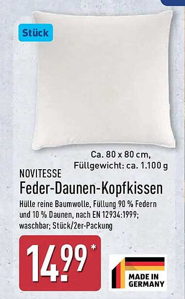 NOVITESSE Feder-Daunen-Kopfkissen