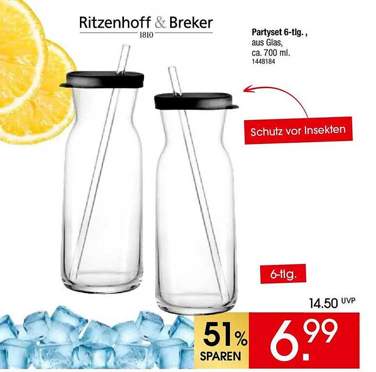 Partyset 6-tlg., aus Glas, ca. 700 ml.