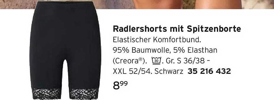Radlershorts mit Spitzenborte