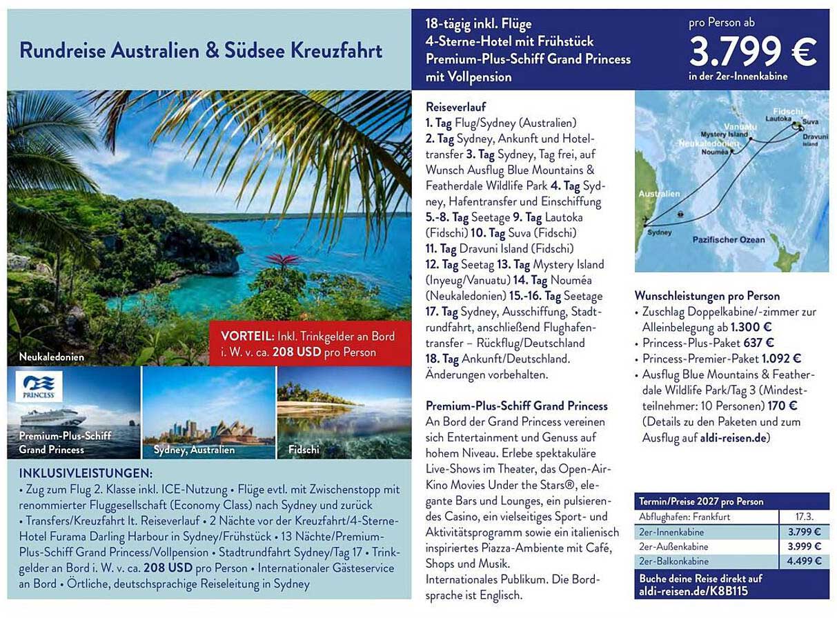 Rundreise Australien & Südsee Kreuzfahrt