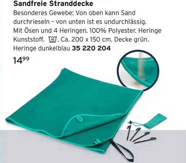 Sandfreie Stranddecke
