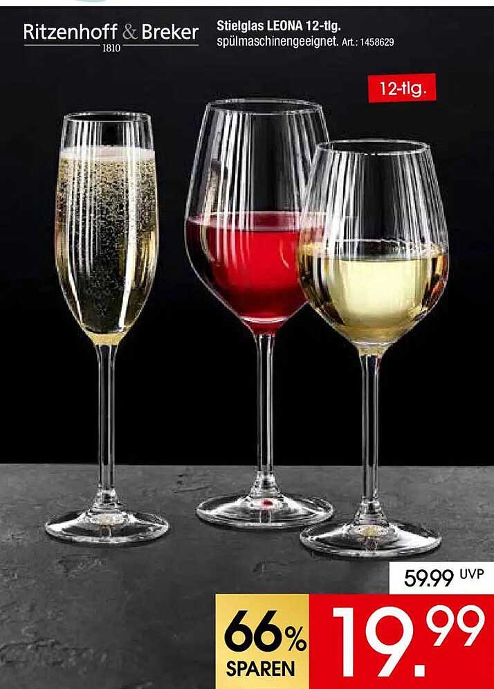 Stielglas LEONA 12-tlg. spülmaschienegeeignet. Art.: 1458629